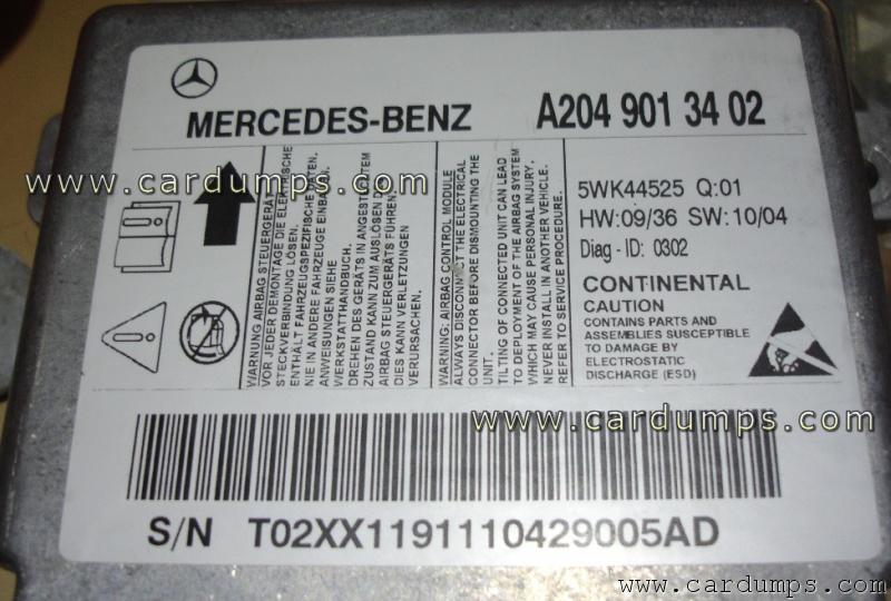 Mercedes W204 airbag 95640 A204 901 34 02 Continental 5WK44525