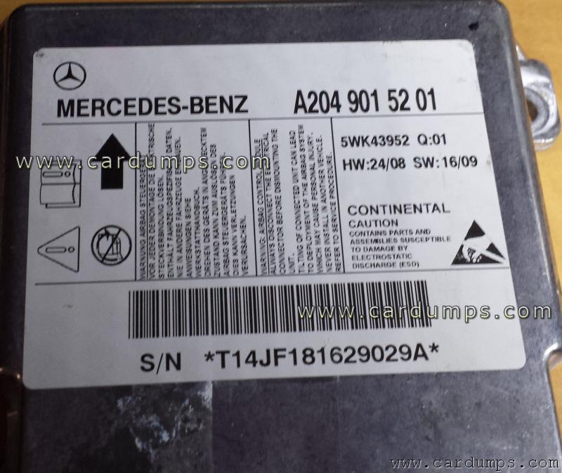 Mercedes X204 2009 airbag 95640 A204 901 52 01 Continental 5WK43952
