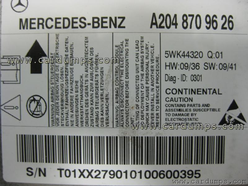 Mercedes X204 airbag 95640 A204 870 96 26 Continental 5WK44320