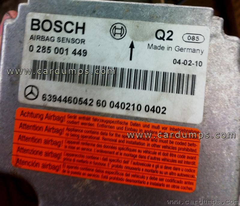 Mercedes W639 2004 Airbag Cr16Mcs9V 639 446 05 42 Bosch 0 285 001 449