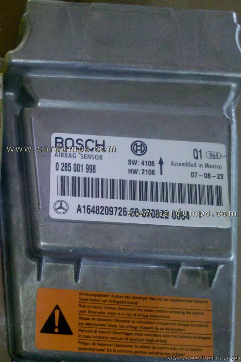 Mercedes W164 airbag 95640 A164 820 97 26 Bosch 0 285 001 998