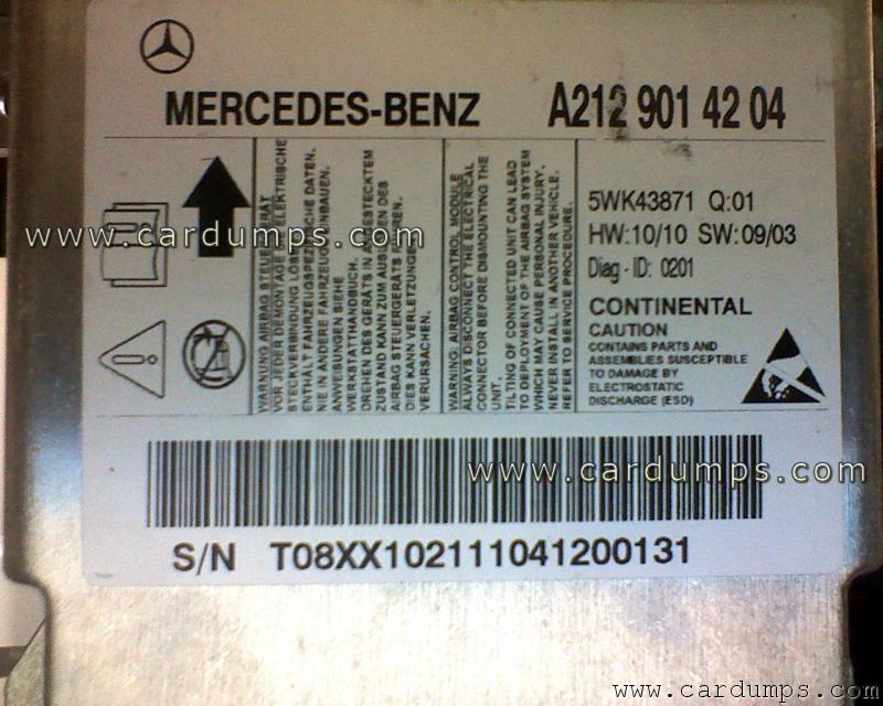 Mercedes W212 airbag 95640 A212 901 42 04 Continental 5WK43871