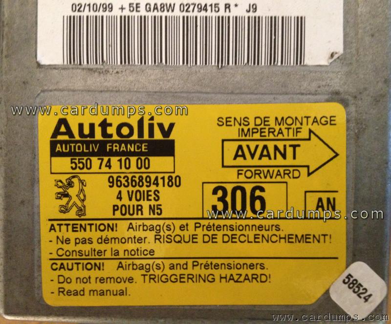 Peugeot 306 airbag 93c66 96 368 941 80 Autoliv 550 74 10 00