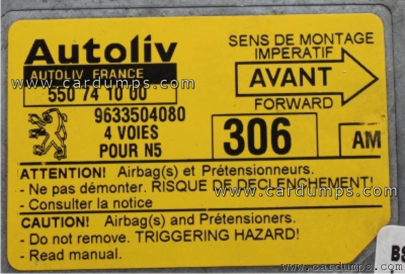 Peugeot 306 airbag 93c66 96 335 040 80 Autoliv 550 74 10 00