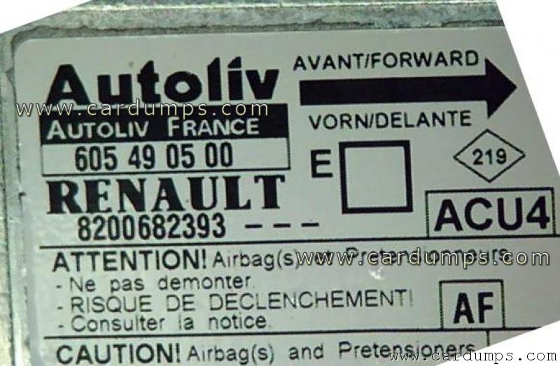 Renault Megane 2009 airbag 95160 8200 682 393 Autoliv 605 49 05 00