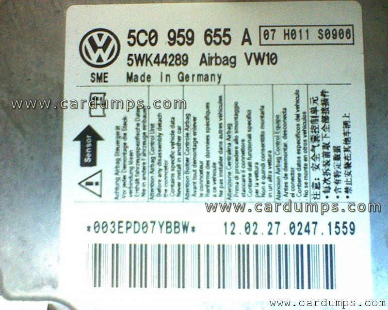 Volkswagen Golf airbag 95640 5C0 959 655 A  Siemens 5WK44289