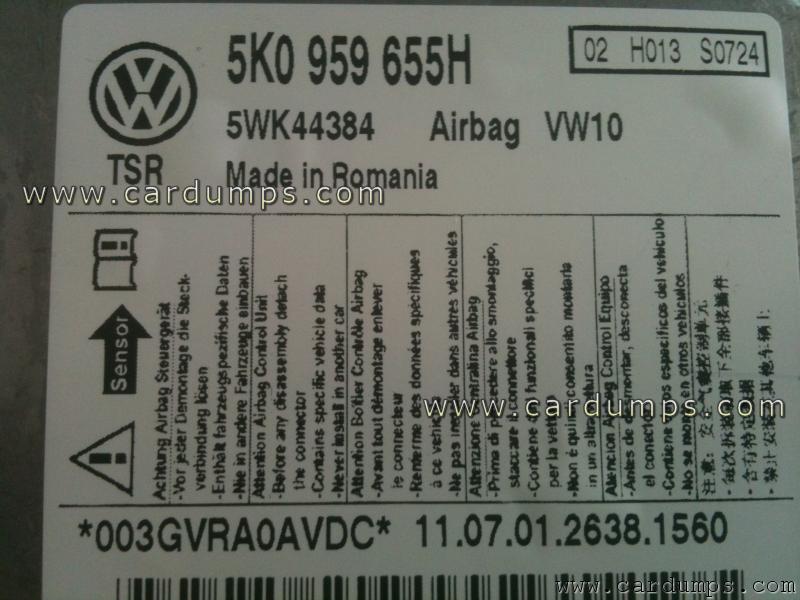 Volkswagen Golf 2012 airbag 95640 5K0 959 655 H 5WK44384