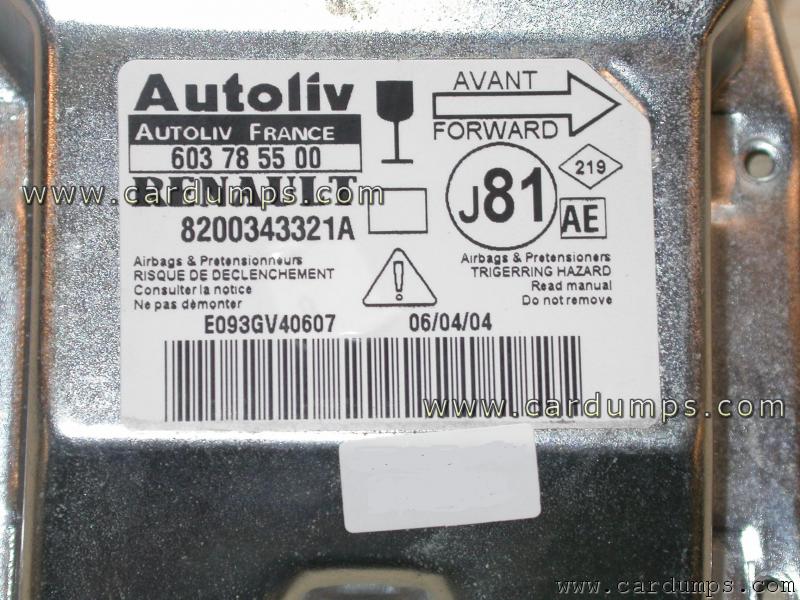 Renault Espace airbag 95160 8200 343 321A Autoliv 603 78 55 00