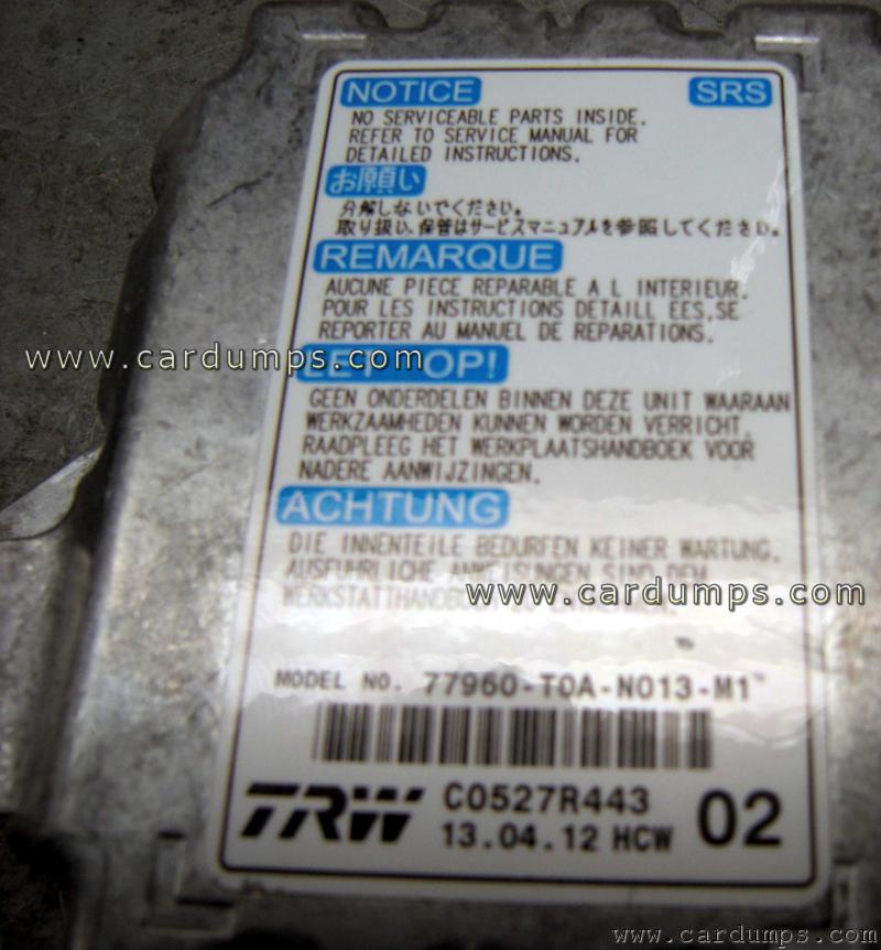 Honda CR-V 2012 airbag 95640 77960-T0A-N013-M1