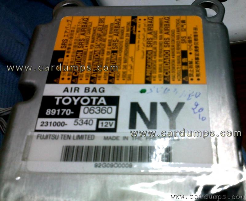 Toyota Camry 2010 airbag 93c66 89170-06360 Fujitsu Ten 231000-5340