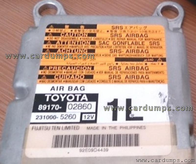 Toyota Corolla airbag 93c56 89170-02860 Fujitsu Ten 231000-5260