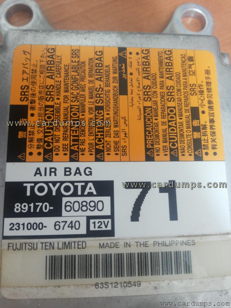Toyota Land Cruiser 2012 airbag 93c56 89170-60890 Fujitsu Ten 231000-6740