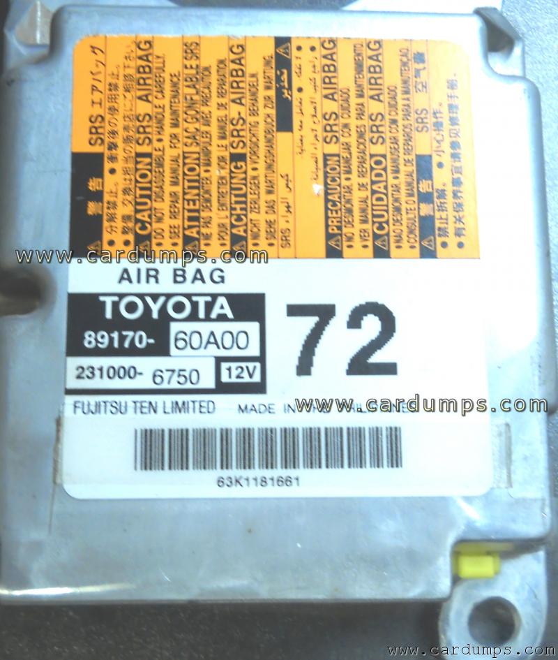 Toyota Land Cruiser airbag 93c56 89170-60A00 Fujitsu Ten 231000-6750