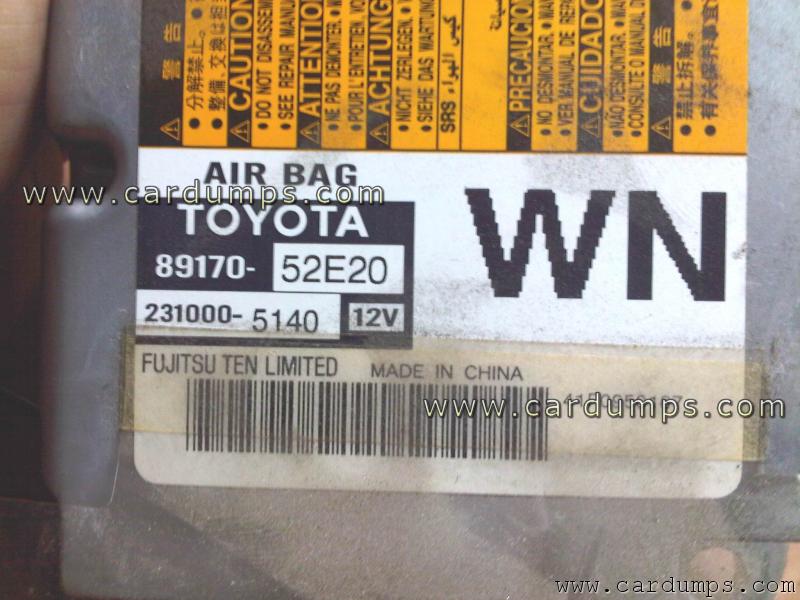 Toyota Yaris airbag 93c57 89170-52E20 Fujitsu Ten 231000-5140