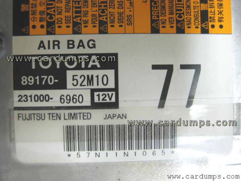 Toyota Yaris airbag 93c66 89170-52M10 Fujitsu Ten 231000-6960
