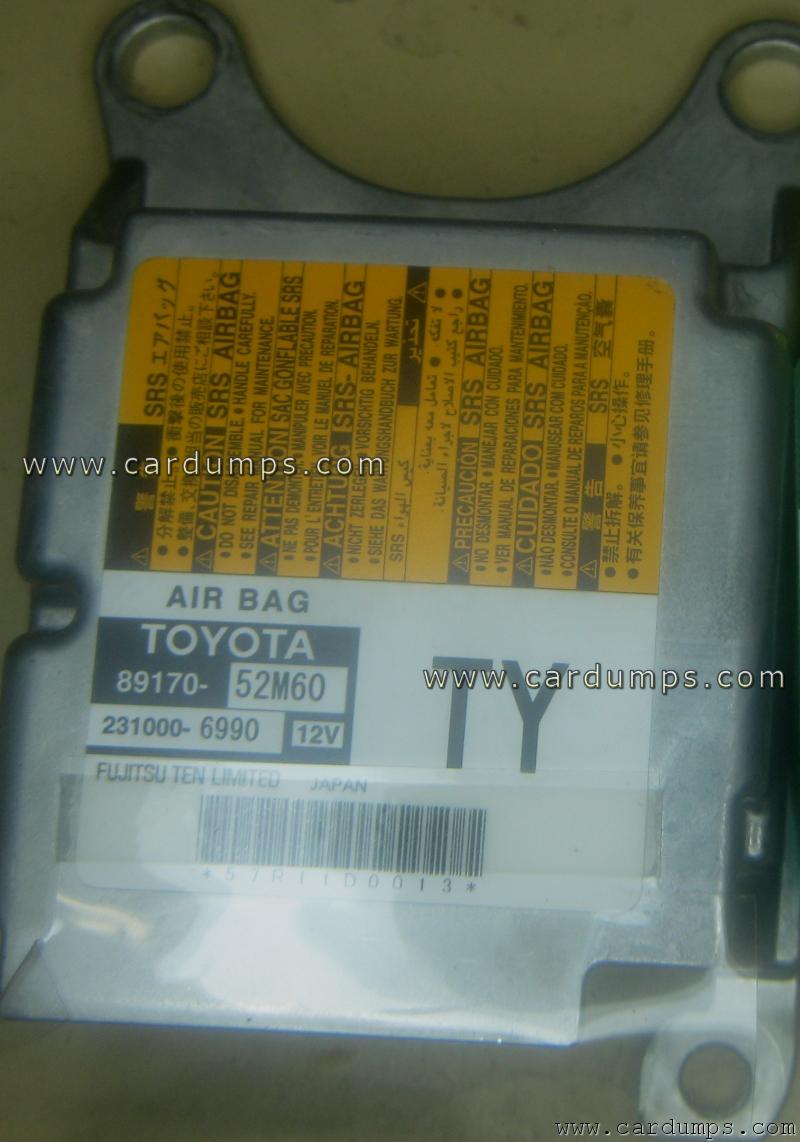 Toyota Yaris 2012 airbag 93c66 89170-52M60 Fujitsu Ten 231000-6990