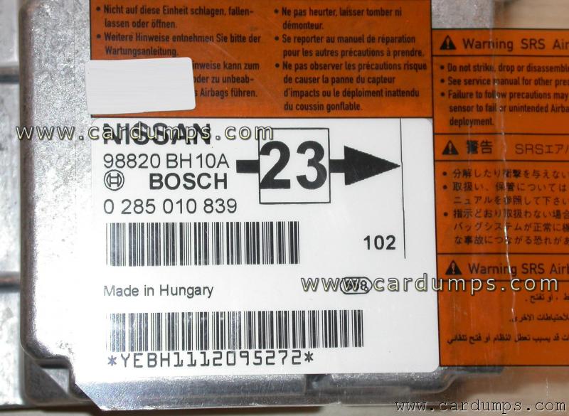 Nissan Note airbag 24c08 98820 BH10A Bosch 0 285 010 839