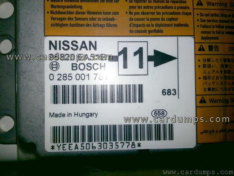 Nissan Pathfinder airbag 68HC12D60 98820 EA51B Bosch 0 285 001 781