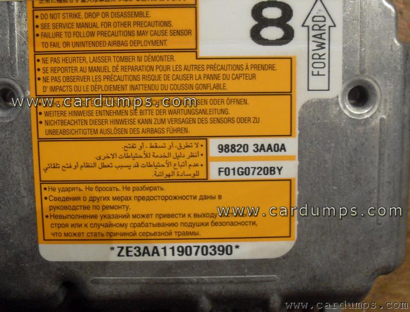 Nissan Versa 2012 airbag 95640 98820 3AA0A Bosch F01G0720BY