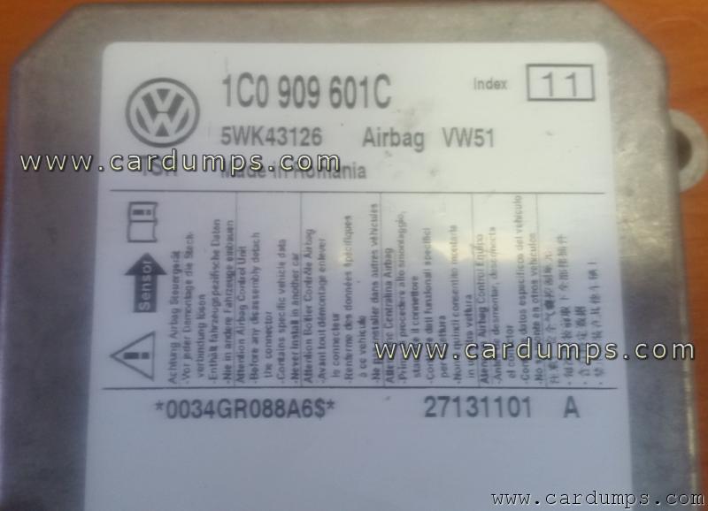 Volkswagen Polo airbag 68HC08AZ60 1C0 909 601 C Siemens 5WK43126