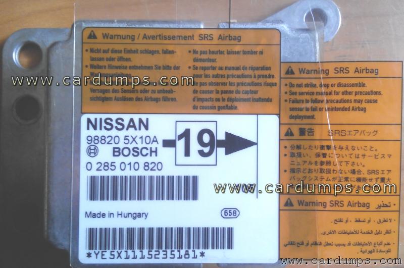 Nissan Pathfinder 2010 airbag 68HC912D60 98820 5X10A Bosch 0 285 010 820