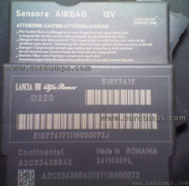 Fiat Bravo airbag 95320 51877617 Continental A2C53438542