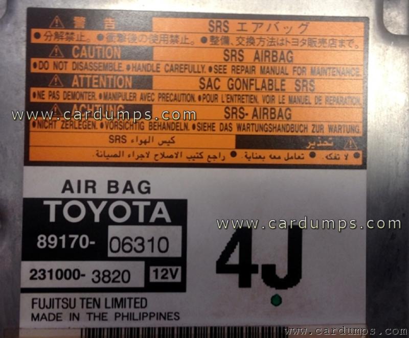 Toyota Camry airbag 93c66 89170-06310 Fujitsu Ten 231000-3820