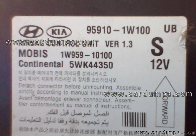 Kia Pride airbag 95128 95910-1W100 Mobis 1W959-10100 Continental 5WK44350