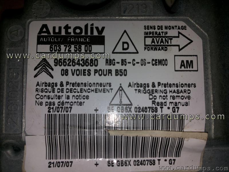 Citroen C4 2007 airbag ST95320 96 626 436 80 Autoliv 603 72 58 00
