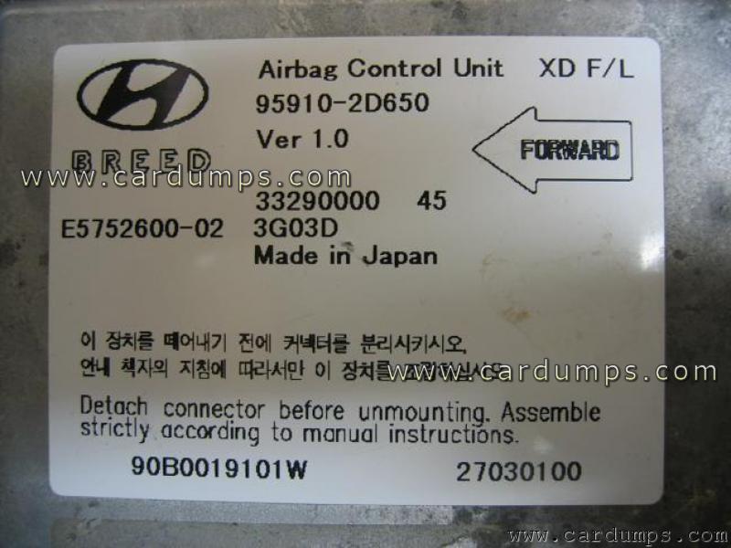 Hyundai Elantra airbag 95160 95910-2D650 v1.0