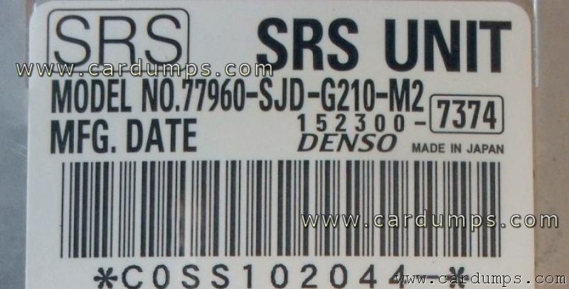 Honda FR-V airbag 93c76 77960-SJD-G210-M2 Denso 152300-7373