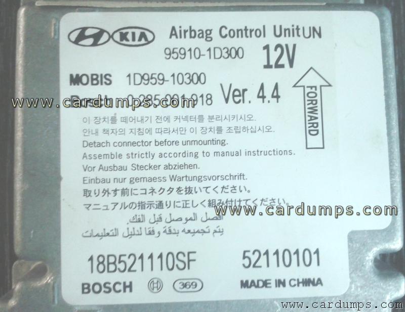 Kia Carens 2014 airbag 95320 95910-1D300 Mobis 1D959-10300 Bosch 0 285 001 918