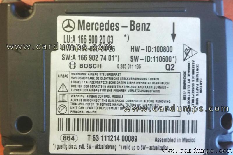 Mercedes W166 airbag 95128 A 166 900 20 03 Bosch 0 285 011 135