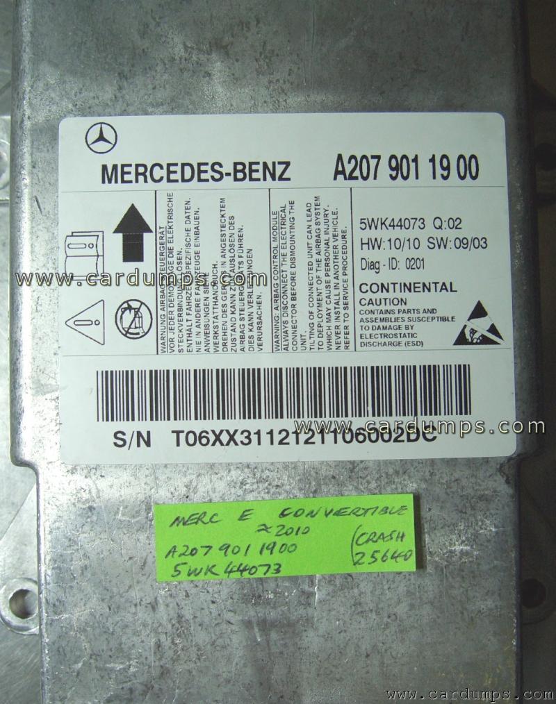 Mercedes W207 2010 airbag 25640 A207 901 19 00 Continental 5WK44073