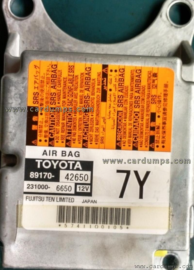 Toyota Rav 4 2011 airbag 93c66 89170-42650 Fujitsu Ten 231000-6650
