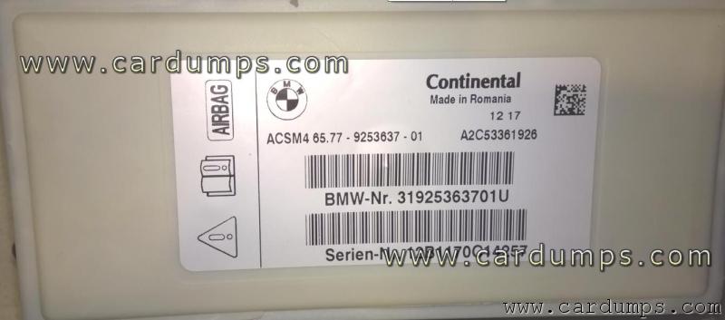 BMW F10 airbag MC9S12XET512VAL 65.77-9253637-01 Continental
