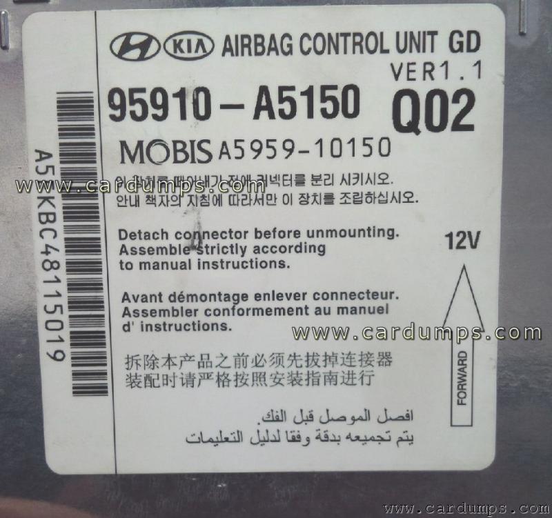 Hyundai Elantra 2014 airbag 95128 95910-A5150 Mobis A5959-10150