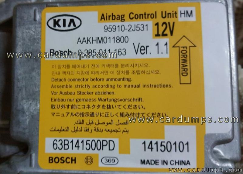 Kia Borrego airbag 95640 95910-2J531 Delphi AAKHM011800 Bosch 0 285 011 163