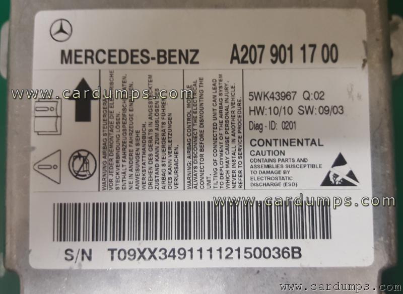 Mercedes W207 airbag 25640 A207 901 17 00 Continental 5WK43967