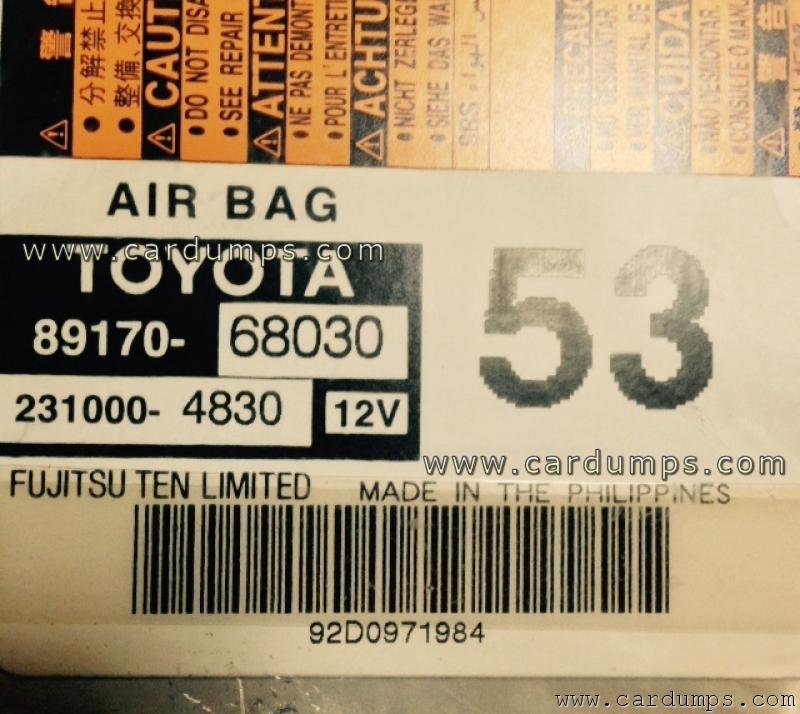 Toyota Wish airbag 93c66 89170-68030 Fujitsu Ten 231000-4830