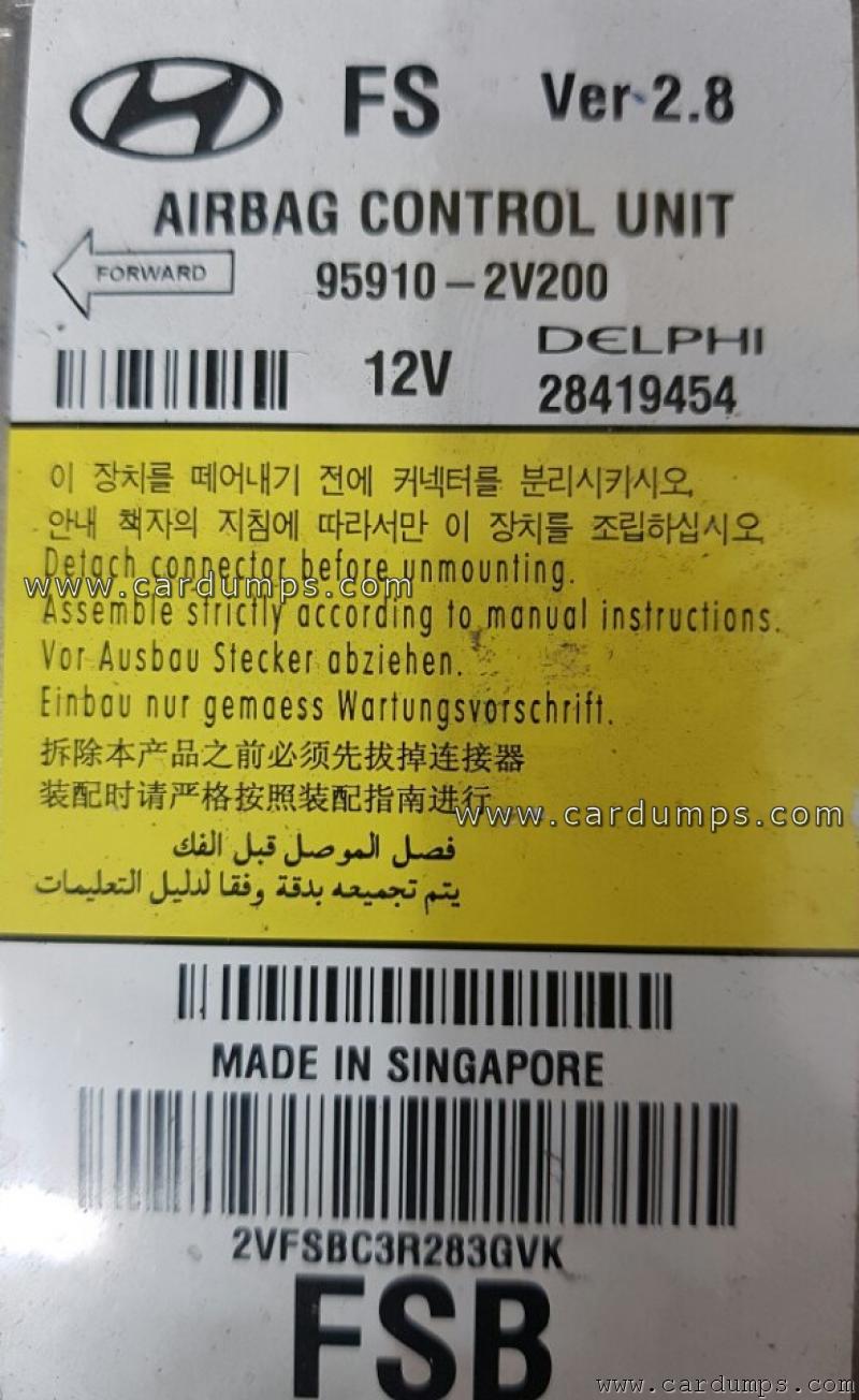 Hyundai Veloster airbag 25320 95910-2V200 Delphi 28419454