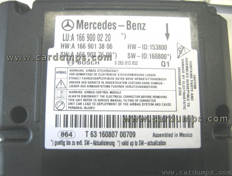 Mercedes W166 airbag 95256 A 166 900 02 20 Bosch 0 285 013 852