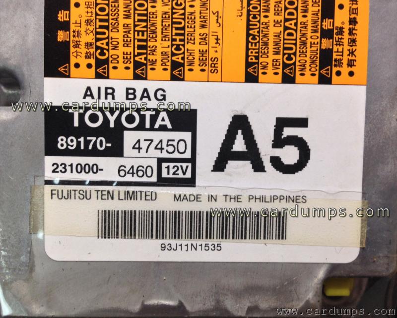 Toyota Prius airbag 93c66 89170-47450 Fujitsu Ten 231000-6460