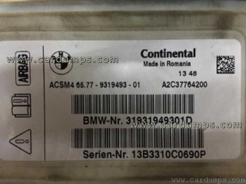 BMW F25 airbag 9S12XET512VAL 65.77-9319493