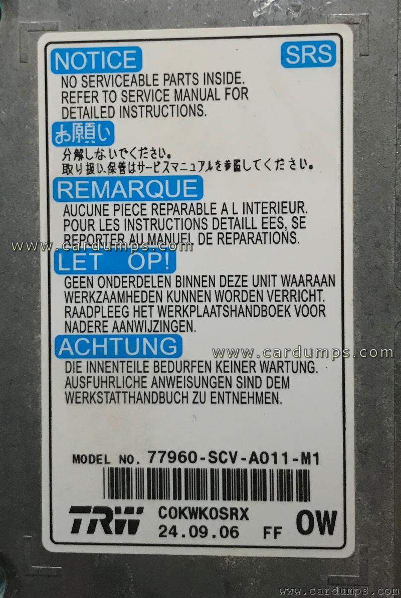 Honda Element 2007 airbag 95640 77960-SCV-A011-M1