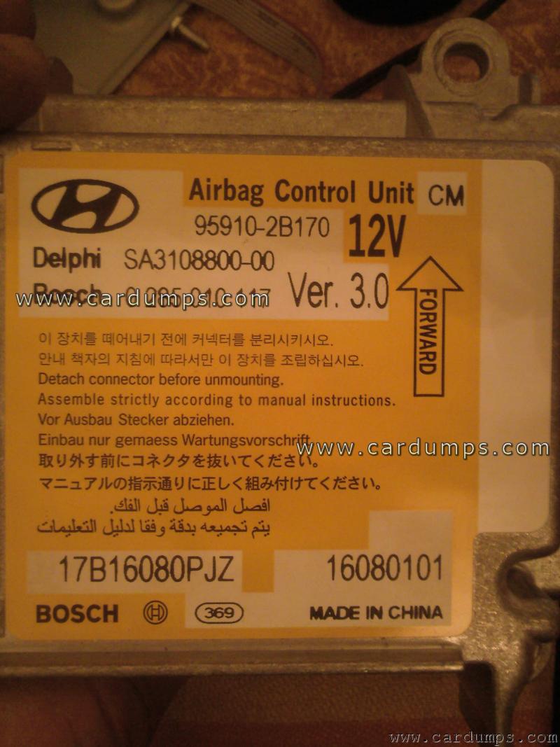 Hyundai Santa FE airbag 95320 95910-2B170 Delphi SA3108800-00 Bosch 0 285 010 117